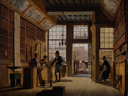 El cuadro 'La librería de Pieter Meijer Warnars' (1820), de Johannes Jelgerhuis.