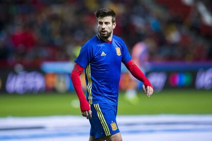 Piqué, en el partit contra Israel.