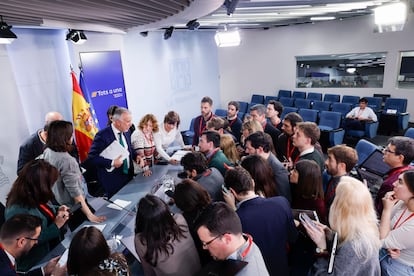 El ministro de Política Territorial y Memoria Democrática, Ángel Víctor Torres, tras la rueda de prensa del Consejo de Ministros.