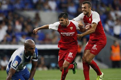 Nolito celebra su gol al Espanyol.