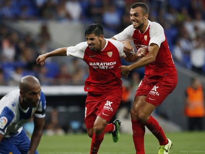 Nolito celebra su gol al Espanyol.