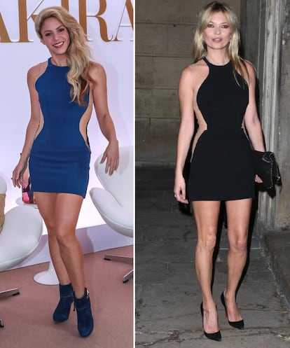 La cantante Shakira y la modelo KATE MOSS, con un vestido de Stella McCartney. 