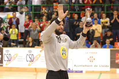 Puigbí, emocionado al finalizar el partido. 