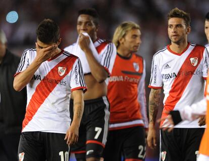 Los jugadores de River Plate después del partido.
