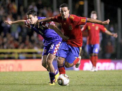 Thiago, en un partido con la selección española sub 21.