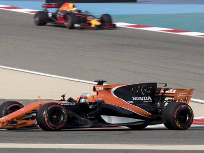 El McLaren, durante el GP de Bahrein. 