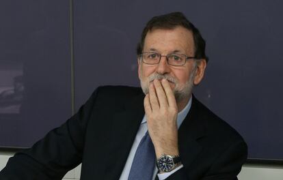 Rajoy during a meeting of the Popular Party National Executive Committee on Monday.