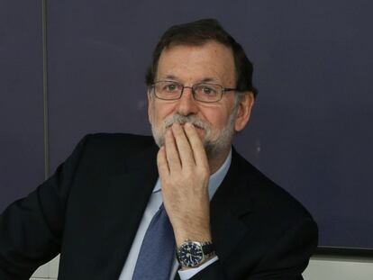 Rajoy during a meeting of the Popular Party National Executive Committee on Monday.