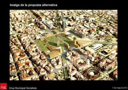 Propuesta del PSC de reforma de la plaza de las Glòries