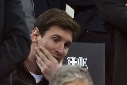 Messi, en el Camp Nou en el partido ante el Rayo el sábado.