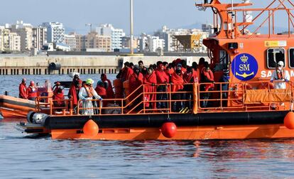 Un grupo de 58 migrantes, rescatados el pasado 27 de diciembre en Mar de Alborán.