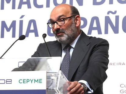 Fernando Abril-Martorell, presidente de Indra, en Madrid el 11 de mayo de 2016. 
