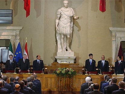 Firma del Tratado de la Constitución Europea en Roma, en noviembre pasado.
