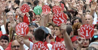 Concentración en Pamplona en rechazo a las agresiones.