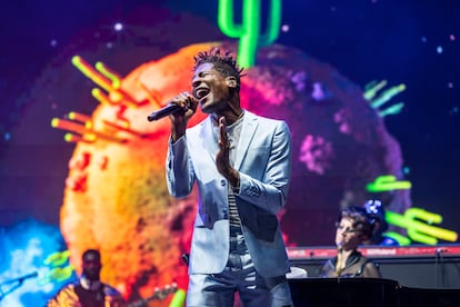 El músico Jon Batiste, durante su actuación en el Austin City Limits Festival, el 10 de octubre.