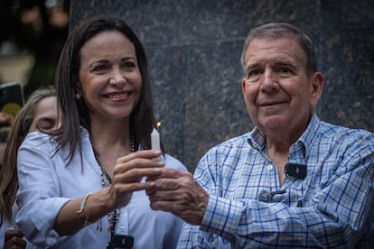 María Corina Machado y Edmundo González, en Caracas, el 27 de julio de 2024.