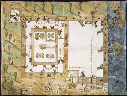 Plano de 1595 del fuerte de San Agustín de la Florida.