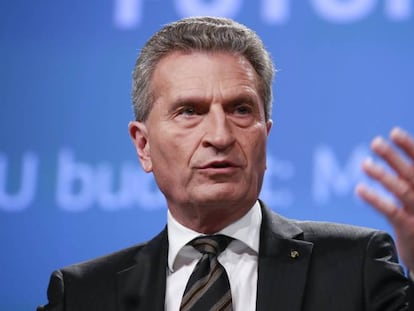 El responsable europeo de Presupuesto, Günther Oettinger.