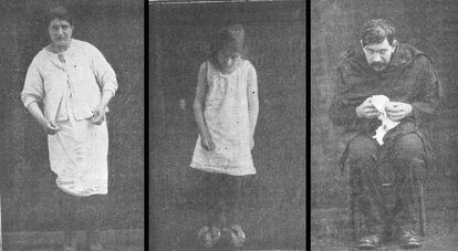 Varios pacientes de encefalitis letárgica, en unas imágenes tomadas por la neuróloga Gabrielle Lévy para su tesis de 1922 y cedidas por el profesor Peter Koehler.