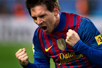 Messi celebra uno de los goles