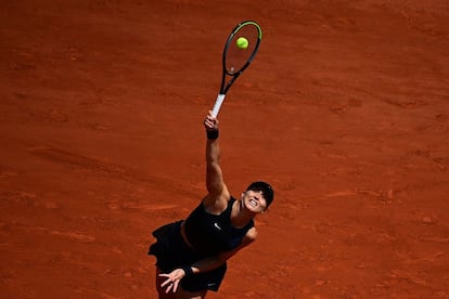 El 8 de junio de 2021, Badosa en el partido de cuartos de final del Roland Garros disputado contra Tamara Zidanesek.