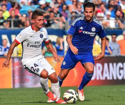 Verrati y Cesc, en el PSG-Chelsea, el s&aacute;bado en Charlotte.