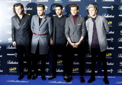 El grupo musical One Direction antes de la gala.