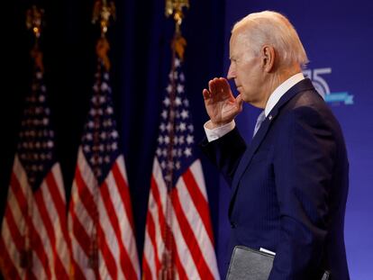 President Joe Biden after delivering remarks in Washington, on July 27, 2023.