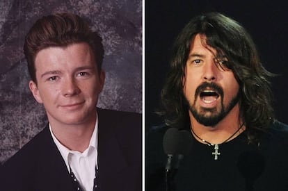 Rick Astley, a la izquierda, y Dave Grohl, líder de Foo Fighters, a la derecha. Sí, lo hicieron juntos.