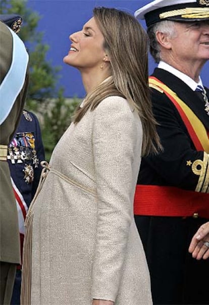 Doña Letizia en el desfile conmemorativo de la Fiesta Nacional el pasado día 12.