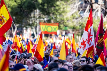 Ambiente en plaza España durante la protesta.