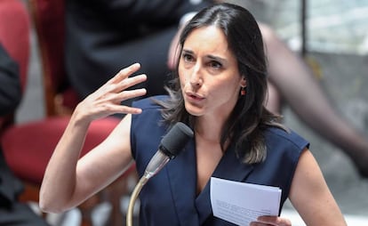 La ministra francesa de Transición Energética, Brune Poirson, en la Asamblea Nacional, en París, el pasado 16 de julio. 