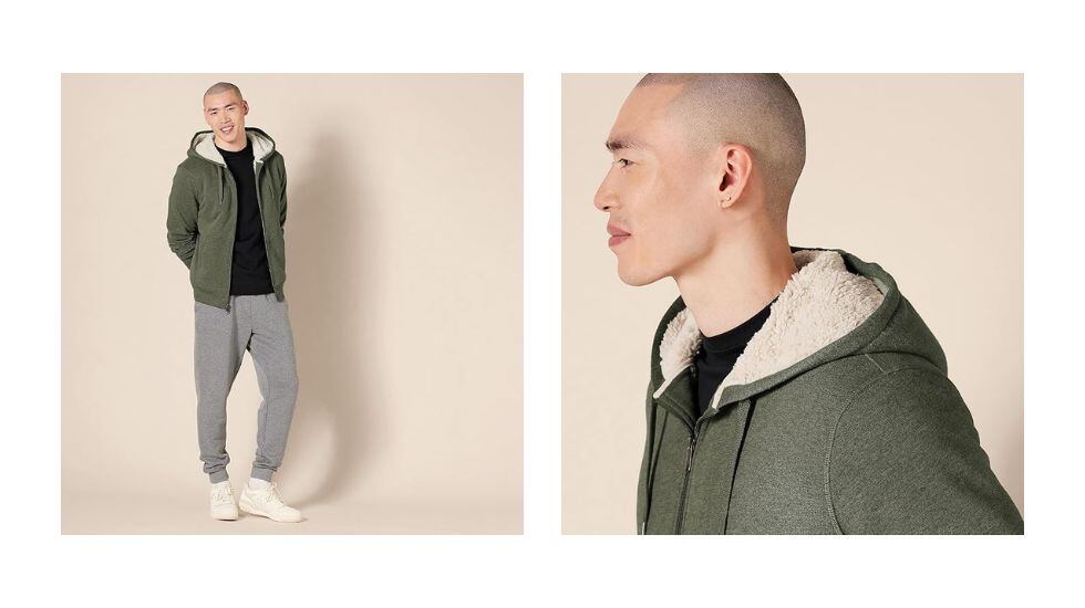 Sudadera con cremallera y capucha con forro polar.