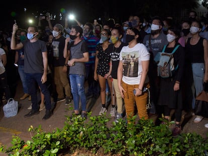 Una protesta de artistas ante el Ministerio de Cultura cubano, el pasado 27 de noviembre en La Habana.