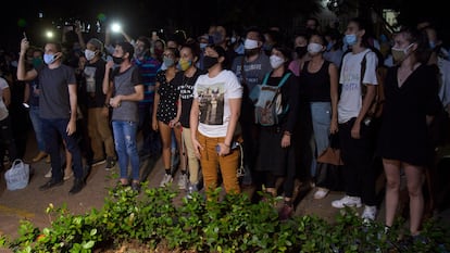 Una protesta de artistas ante el Ministerio de Cultura cubano, el pasado 27 de noviembre en La Habana.