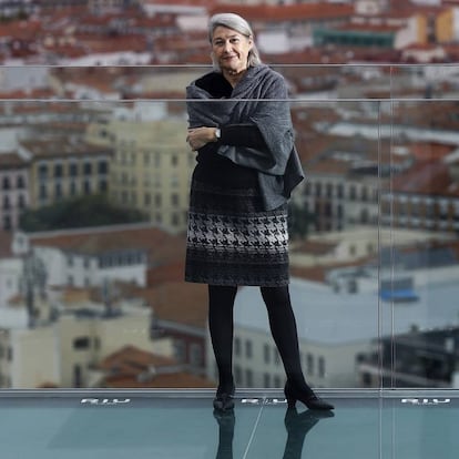 Carmen Riu en la terraza del hotel Riu Plaza, en Madrid.