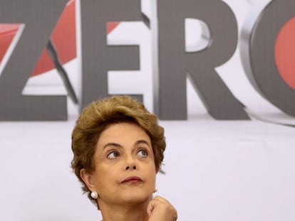 Dilma em evento sobre o zika vírus no Palácio do Planalto.