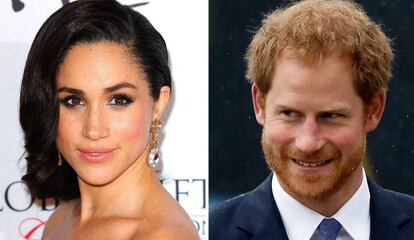 La actriz Meghan Markle y el príncipe Enrique.