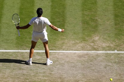 Carlos Alcaraz celebra la victoria ante Taylor Fritz. 