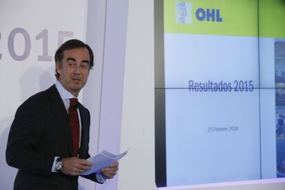 El vicepresidente de OHL, Juan Villar-Mir de Fuentes, durante la presentaci&oacute;n a los analistas de los resultados correspondientes al cierre de 2015. 