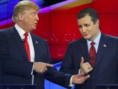 Donald Trump y Ted Cruz.