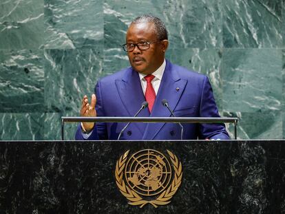 El presidente de Guinea-Bisáu, Umaro Sissoco Embaló, durante la asamblea general de Naciones Unidas en Nueva York el pasado 21 de septiembre.