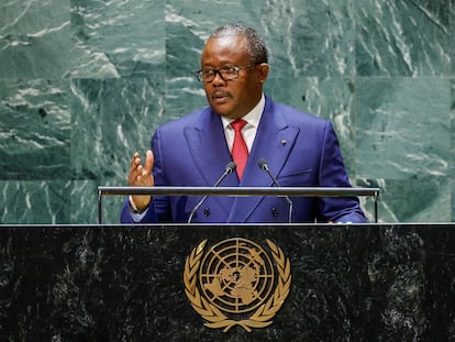 El presidente de Guinea-Bisáu, Umaro Sissoco Embaló, durante la asamblea general de Naciones Unidas en Nueva York el pasado 21 de septiembre.