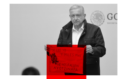 Andrés Manuel López Obrador presidente de México durante el informe del caso Ayotzinapa en el Palacio Nacional. El 26 de septiembre de 2020.