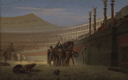 Cuadro de Gérôme 'Ave Caesar! Morituri te salutant' (1859), que popularizó el saludo, que en realidad nunca pronunciaban los gladiadores.