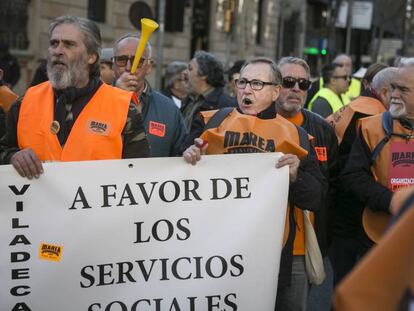 Manifestación de pensionistas en Barcelona
