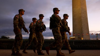 Elementos de la Guardia Nacional en Washington, el 21 de agosto.