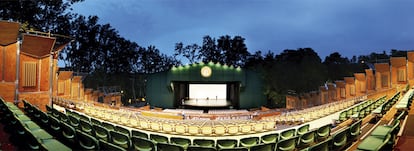 Imagen del auditorio del festival Castell de Peralada, vacío.