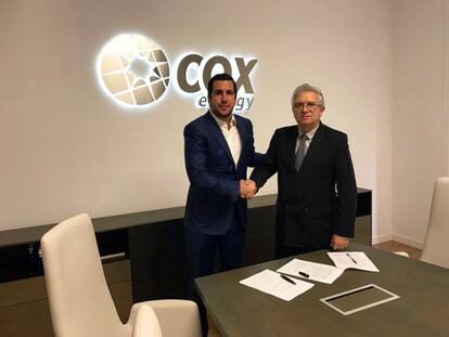 El presidente de Cox Energy, Enrique Riquelme, y el consejero delegado de Ezentis, Guillermo Fern&aacute;ndez Vidal.