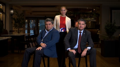 Eliseo Núñez, Tamara Dávila y Juan Sebastián Chamorro en Santiago (Chile).